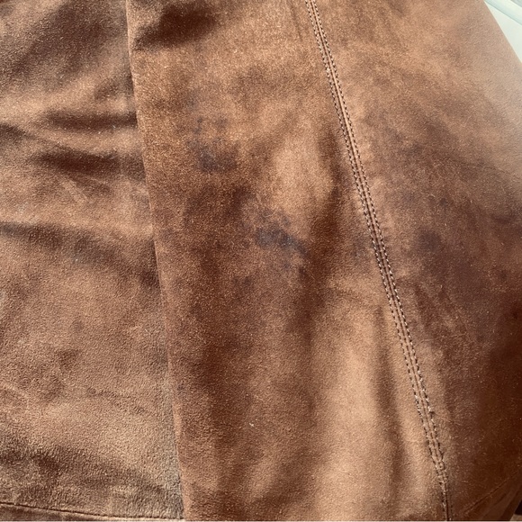 TOMMY HILFIGER Women's Chestnut Brown Suede A-Line Skirt Fully Lined Size 6 - Picture 8 of 9